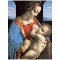 Постер А2 Леонардо да Винчи - Мадонна и младенец