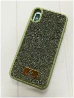 Силиконовый чехол-накладка The Bling World Elite Case для iPhone X / XS, 3D песок, золотистый янтарь