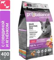 корм для кошек ProBalance Gourmet Diet, говядина, ягненок