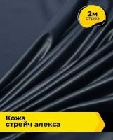 Ткань для шитья и рукоделия Кожа стрейч "Алекса" 2 м * 138 см, синий 004