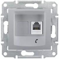 Механизм розетки телеф. 1 место СП Sedna RJ11 алюминий, SCHNEIDER ELECTRIC SDN4101160 (1 шт.)