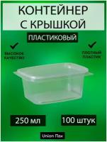 Контейнер с крышкой одноразовый пластиковый 250 мл 100 штук