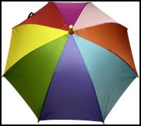 Зонт - трость прозрачный/ Детский зонтик от дождя GALAXY, полуавтомат, складной, арт. СF1002,"Радуга", жёлтый