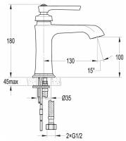 Смеситель для раковины Cezares LIBERTY-F-LS-01-W0