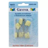 Набор булавок Gamma BUKS-006, 03 желтый, N5, 6 шт