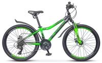 Велосипед Stels Navigator-410 MD 24” 21-sp V010, рама 12” Чёрный/зелёный [LU091556-LU082934]