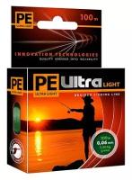 Плетеный шнур AQUA PE ULTRA LIGHT Dark Green 0,06mm 100m