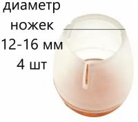 Накладки-протекторы силиконовые защитные на ножки стула Заглушки колпачки/наклейки/чехлы/носочки/насадки для круглых ножек стульев/мебели 12-16мм