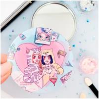 Зеркало карманное ЛП от Sweet Cat Shop / Маленькое зеркало / Косметичка / Девушке