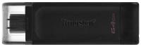 Флэш-накопитель KINGSTON USB-C 3.2 64GB DT70/64GB, черный