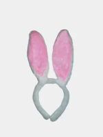 Карнавальный ободок зайчик зайка заяц с ушками ушами для праздника, Цвет Розовый