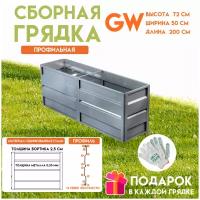 Готовая оцинкованная грядка на дачу Delta-Park GW 0,5x2 метр, серебристая