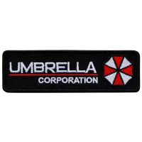 Нашивка (шеврон, патч) на липучке, Стежкофф, "Umbrella corporation ", черный кант, 12,5х3,8 см, 1 штука