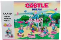 Конструктор для девочек / Конструктор LX CASTLE DREAM 6 в 1 'Замок мечты', 131 деталь / Конструктор замок принцессы / Набор Сити мини замок