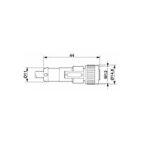 Кабель для датчика/исполнительного элемента SAC-4P- 2,0-PVC/M12FS BK, 1515808, Phoenix Contact