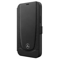 Чехол-книжка CG Mobile Mercedes Genuine leather Urban Smooth/perforated Booktype для iPhone 12 mini, цвет Черный (MEFLBKP12SARMBK)