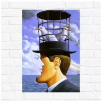 Постер "Рене Магритт фокусник сюрреализм", 30x40 см, бумага
