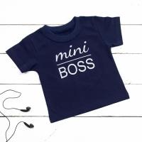 Футболка Mini Boss, синяя, Алиса, размер 98