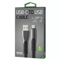 Кабель Dorten USB-C to USB cable: Flat Series 1 meter (Black/Черный)