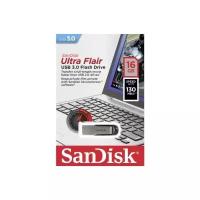 SanDisk Флешка USB 16Gb SanDisk Ultra Flair SDCZ73-016G-G46 серебристый