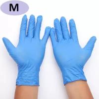 Перчатки медицинские нитриловые смотровые неопудренные текстурированные голубые, М. 100 шт 50 пар