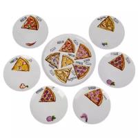 Набор блюд «Пицца», 7 предметов: 1 шт d=30 см, 6 шт d=20 см, рисунок микс