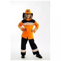 Карнавальный костюм «Пожарный», брюки, куртка, головной убор, р. 122 см