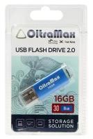 Флешка OltraMax 30, 16 Гб, USB2.0, чт до 15 Мб/с, зап до 8 Мб/с, синяя