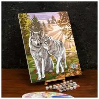 Картина по номерам Школа талантов на холсте с подрамником "Волки"