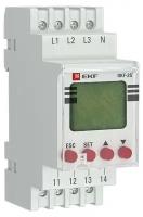 Реле контроля фаз с LCD дисплеем RKF-2S (с нейтралью) | код rkf-2s | EKF (9шт. в упак.)