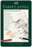 Набор карандашей для графики Faber-Castell Pitt Monochrome 12 предметов в металле