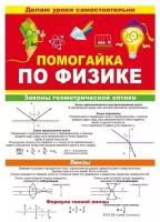 Обучающий плакат буклет-шпаргалка двусторонний "Помогайка" по физике, формат А5, размер 14х21 см