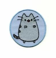 Нашивка на одежду детская термоаппликация Кот Пушин/Pusheen, 6.2*6.2 см