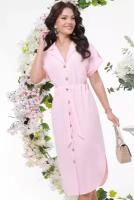 Персиковое летнее платье DStrend, размер 52, розовый
