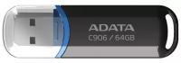 Флеш накопитель ADATA 64GB Classic C906, USB 2.0, Черный