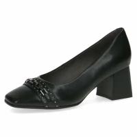 Туфли женские на каблуке натуральная кожа CAPRICE черные, размер 36