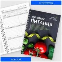 Дневник-планер питания А5 /на 4 месяца /160 страниц /ежедневник, блокнот для похудения/ авторский /Мужской №2 /diary_food_man_2