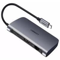 Конвертер USB-C 6 в 1 с PD (CM212) +HDMI 4K + 3*USB 3.0 + TF/SD