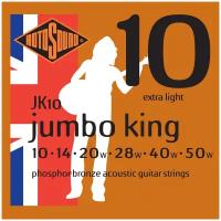 ROTOSOUND JK10 STRINGS PHOSPHOR BRONZE струны для акустической гитары, покрытие - фосфорированная бронза, 10-50