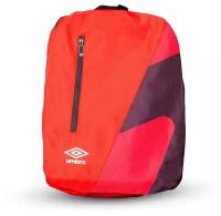 Спортивный рюкзак Umbro Team Training Backpack с одним отделением. Большой рюкзак Umbro для тренировки передним карманом на молнии, красный- белый- черный, 23 литра, 43 х 31 х 17 см