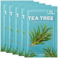 Маска для лица тканевая с экстрактом чайного дерева The Saem Natural Tea Tree Mask Sheet, 21 мл - 5 шт