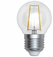 Лампа светодиодная филаментная Uniel E27 9W 3000K прозрачная LED-G45-9W/3000K/E27/CL PLS02WH UL-00005174