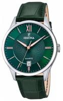 Наручные часы FESTINA Classics, зеленый, серебряный