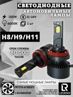 Светодиодные лампы для авто LED цоколь Н8-9-11 мощность 100 W