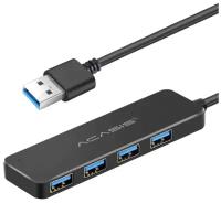 Хаб Acasis USB 3.0 Compact Portable Hub 4 Ports (AB3-L42 20см), черный