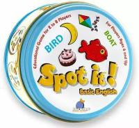 Настольная игра Дубль "Spot It" Basic English (похожа на доббль/dobble) / Дуббль базовый английский для всей семьи