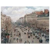 Репродукция на холсте Монмартр (Boulevard Monmartre in Paris) Писсарро Камиль 52см. x 40см