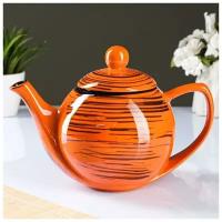Чайник Борисовская керамика "Элегант", 1,2 л, Оранжевая полоска