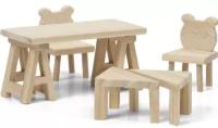 Набор деревянной мебели для домика Lundby LB_60906400 "Сделай сам", Стол и стулья