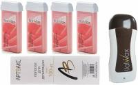 Набор для восковой депиляции Роза ITALWAX NATURA Rose, 4 картриджа+нагреватель+полоски